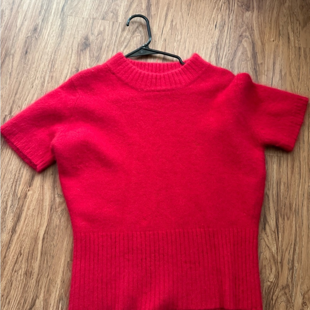 Red Short Sleeve Sweater